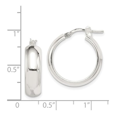 Sterling Silver 22mm Round Hoop Earrings – view 5