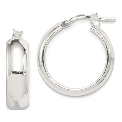 Sterling Silver 22mm Round Hoop Earrings