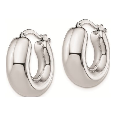 Sterling Silver 21mm Tapered Hoop Earrings – view 3