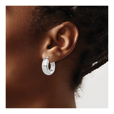 Sterling Silver 21mm Tapered Hoop Earrings – view 4