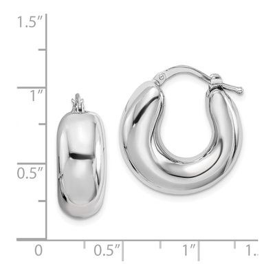 Sterling Silver 21mm Tapered Hoop Earrings – view 5