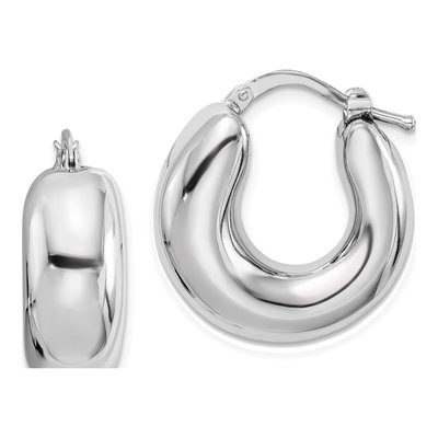 Sterling Silver 21mm Tapered Hoop Earrings