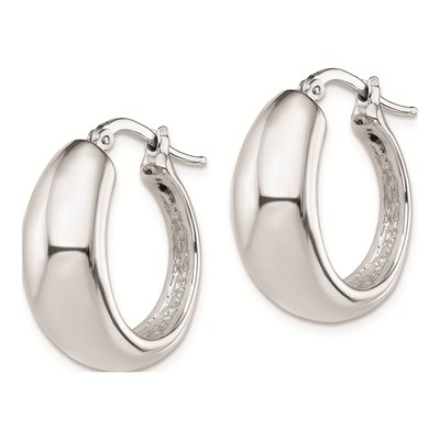 Sterling Silver 23mm Tapered Hoop Earrings – view 3