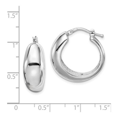 Sterling Silver 23mm Tapered Hoop Earrings – view 5