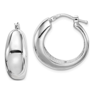 Sterling Silver 23mm Tapered Hoop Earrings