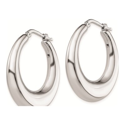 Sterling Silver 33mm Hoop Earrings – view 3