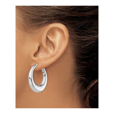 Sterling Silver 33mm Hoop Earrings – view 4