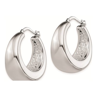 Sterling Silver 26mm Tapered Hoop Earrings – view 3
