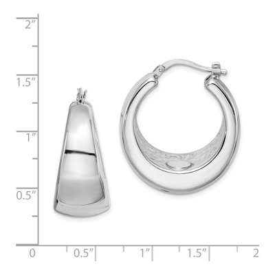 Sterling Silver 26mm Tapered Hoop Earrings – view 5