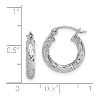 Sterling Silver 15mm Twisted Hoop Earrings – view 5