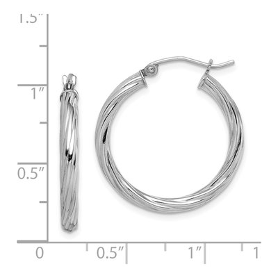 Sterling Silver 25mm Twisted Hoop Earrings – view 5