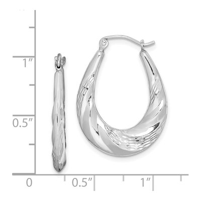 Sterling Silver 24mm Scalloped Hoop Earrings – view 5