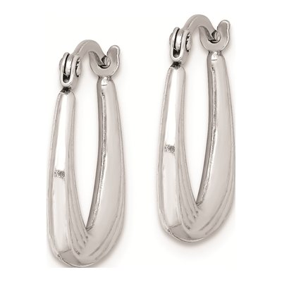 Sterling Silver 15mm Hollow Hoop Earrings – view 3