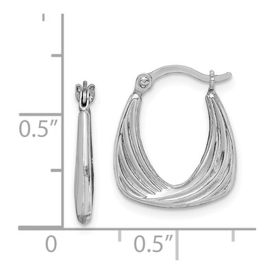 Sterling Silver 15mm Hollow Hoop Earrings – view 5