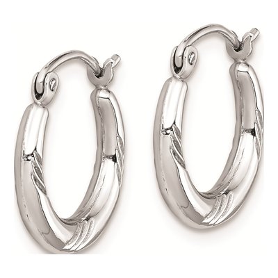 Sterling Silver 14mm Hoop Earrings – view 3