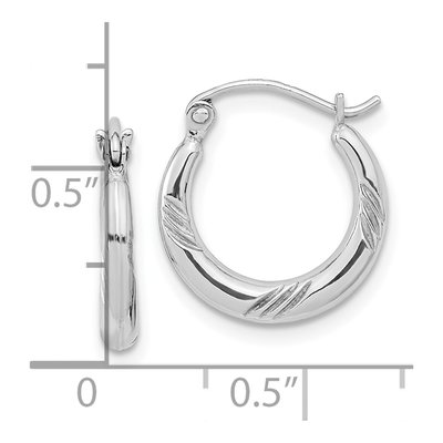 Sterling Silver 14mm Hoop Earrings – view 5