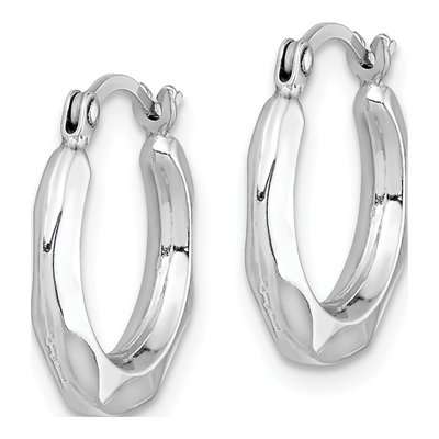 Sterling Silver 14mm Hollow Hoop Earrings – view 3