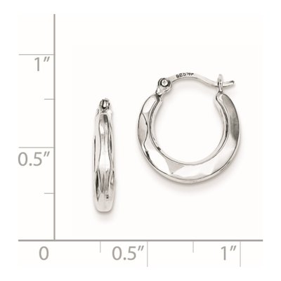 Sterling Silver 14mm Hollow Hoop Earrings – view 5