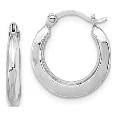 Sterling Silver 14mm Hollow Hoop Earrings