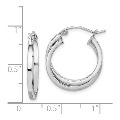 Sterling Silver 19mm Double Hoop Earrings – view 5