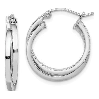 Sterling Silver 19mm Double Hoop Earrings