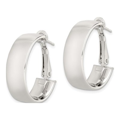 Sterling Silver 20mm Oval Hoop Earrings – view 3