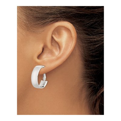 Sterling Silver 20mm Oval Hoop Earrings – view 4