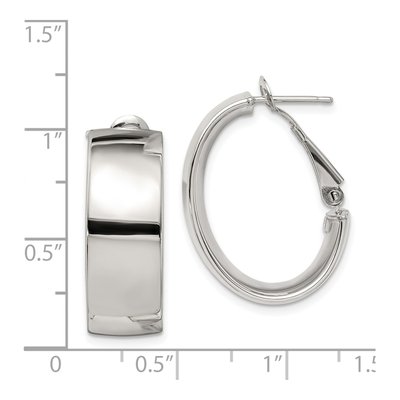 Sterling Silver 20mm Oval Hoop Earrings – view 5