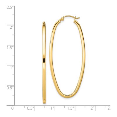 Gold-Plated Sterling Silver 52mm Oval Hoop Earrings – view 5