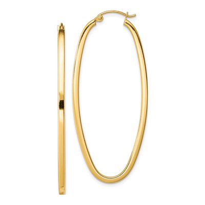 Gold-Plated Sterling Silver 52mm Oval Hoop Earrings