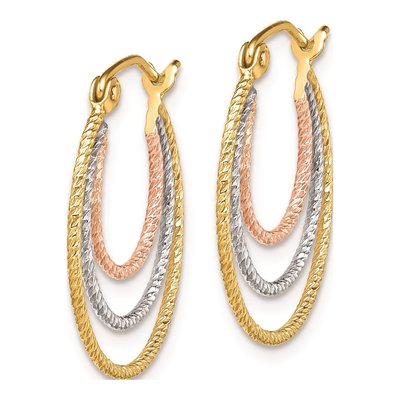 Sterling Silver 21mm Triple Hoop Earrings – view 3
