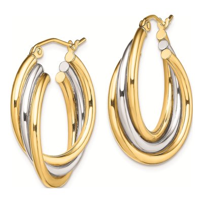 Gold-Plated Sterling Silver Triple Hoop Earrings – view 3