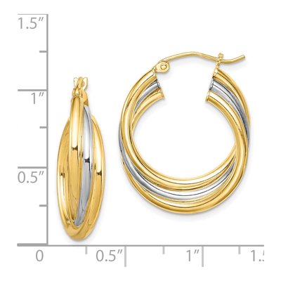 Gold-Plated Sterling Silver Triple Hoop Earrings – view 5