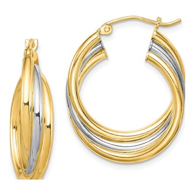 Gold-Plated Sterling Silver Triple Hoop Earrings