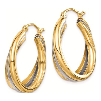 Sterling Silver 22mm Triple Hoop Earrings – view 3