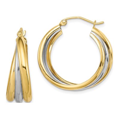 Sterling Silver 22mm Triple Hoop Earrings