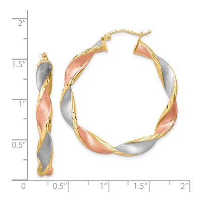 Sterling Silver 37mm Twisted Hoop Earrings – view 5