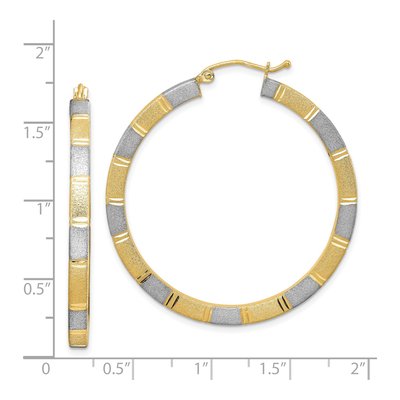 Sterling Silver 40mm Diamond-Cut Hoop Earrings – view 5