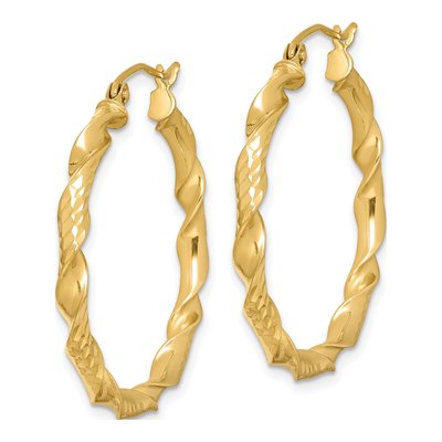 Gold-Plated Sterling Silver 30mm Twisted Hoop Earrings – view 3