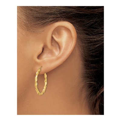 Gold-Plated Sterling Silver 30mm Twisted Hoop Earrings – view 4