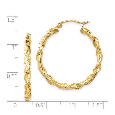 Gold-Plated Sterling Silver 30mm Twisted Hoop Earrings – view 5