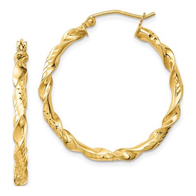 Gold-Plated Sterling Silver 30mm Twisted Hoop Earrings