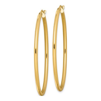Gold-Plated Sterling Silver 46mm Oval Hoop Earrings – view 3