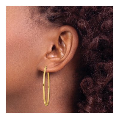 Gold-Plated Sterling Silver 46mm Oval Hoop Earrings – view 4