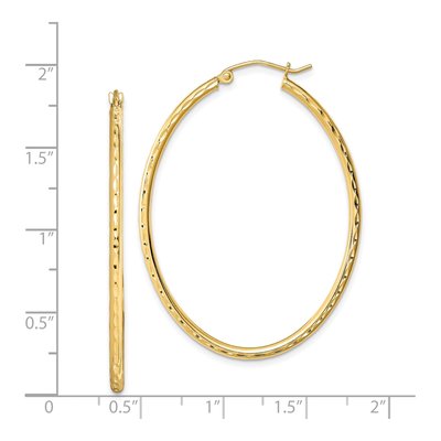 Gold-Plated Sterling Silver 46mm Textured Hoop Earrings – view 5