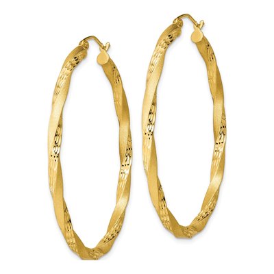 Sterling Silver Gold-Plated Twist Hoop Earrings – view 3