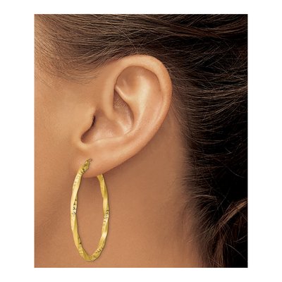 Sterling Silver Gold-Plated Twist Hoop Earrings – view 4
