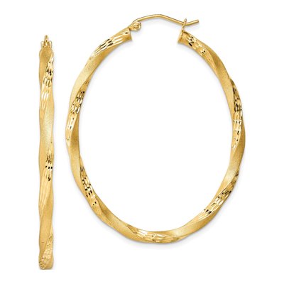 Gold-Plated Sterling Silver 48mm Twist Hoop Earrings