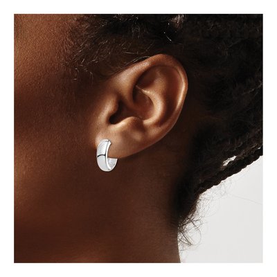 Sterling Silver 13mm Huggie Hoop Earrings – view 4