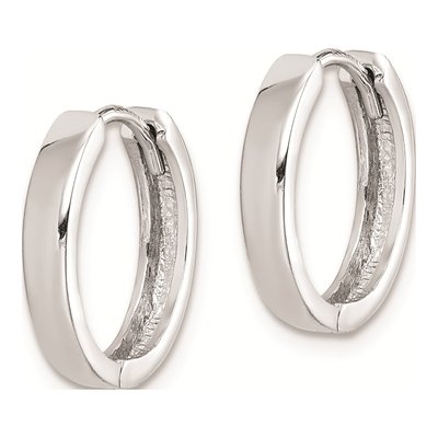 Sterling Silver 14mm Huggie Hoop Earrings – view 3